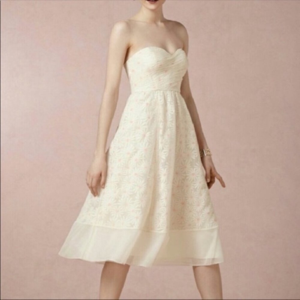 BHLDN Hitherto Embroidered Daisy Midi Dress NWT